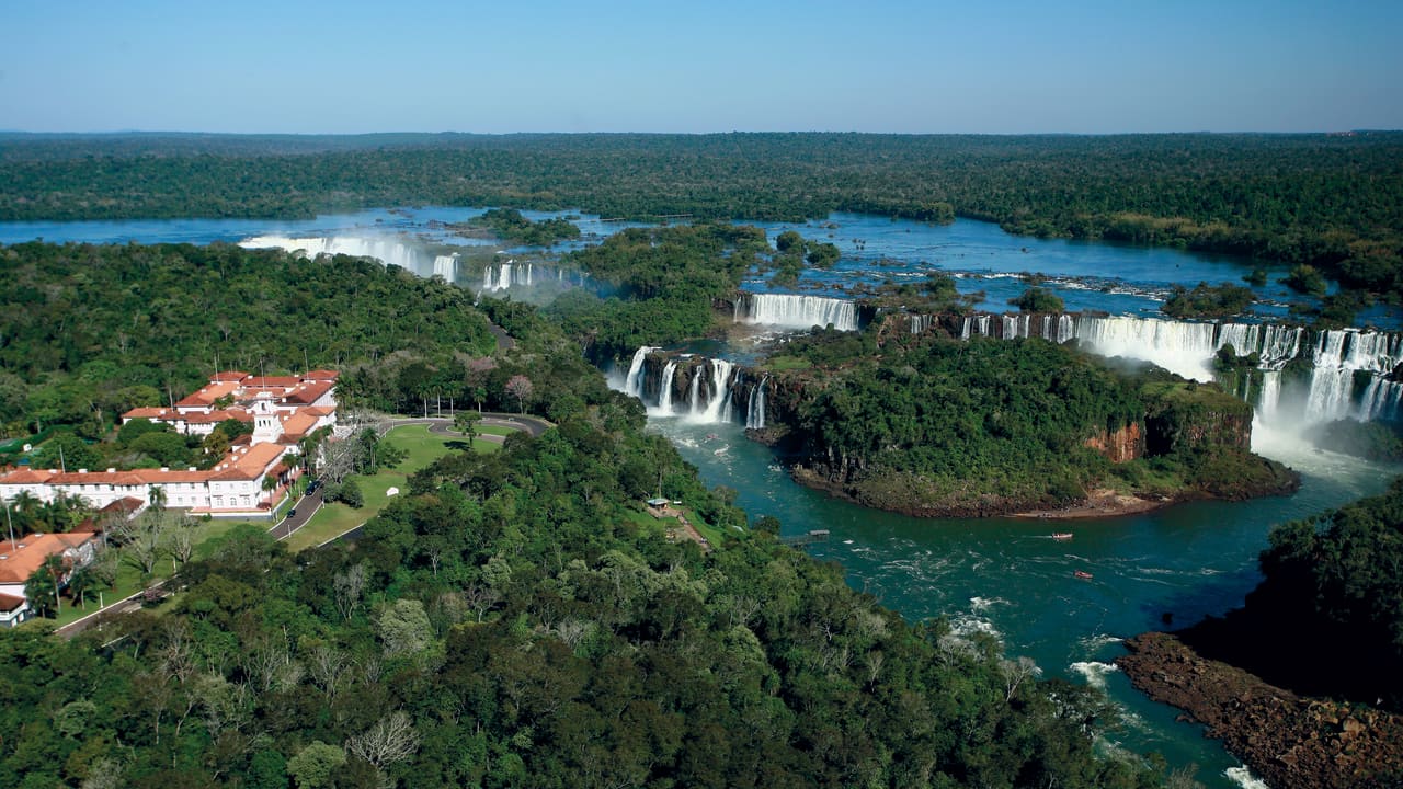 aerial view of Iguassu Falls