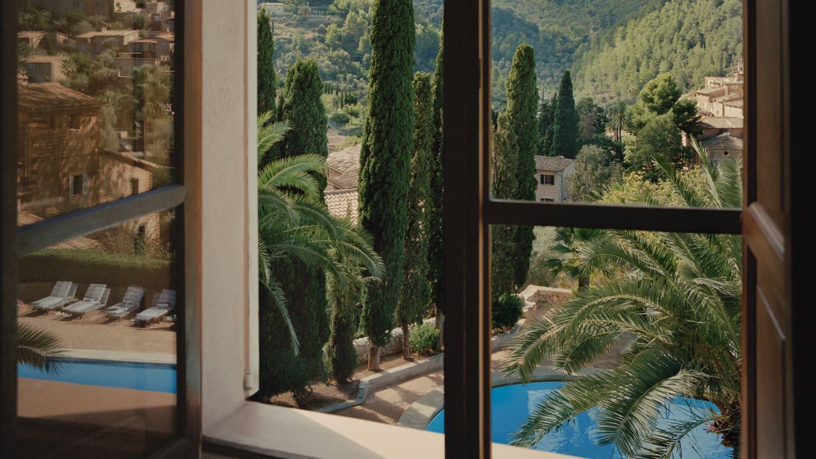 Belmond La Residencia mountain view from window in Deià