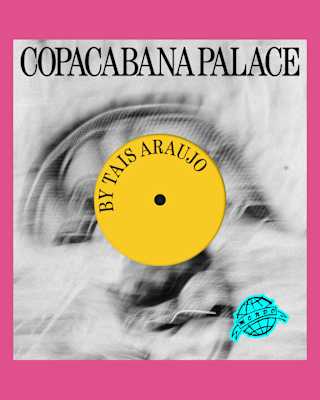 Pink and yellow playlist cover entitled Copacabana Palace By Tais Araujo, whose music selection captures Rio's dance vibe.