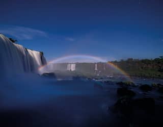 Moon rainbow over the Iguassu Falls