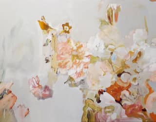 British painter Helen Ballardie’s modern floral work is displayed in the Belmond Cadogan Hotel in London