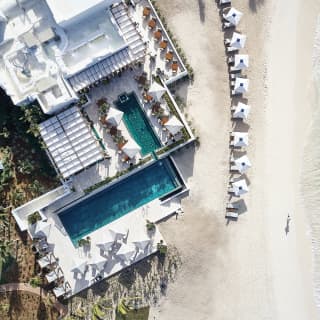 Aerial view of Belmond Cap Juluca, white sands and crystal waters