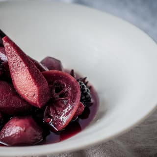 winter fruit poached in spiced wine recipe 