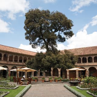 The former courtyard of the 16th-century monastery, now the hotel gardens