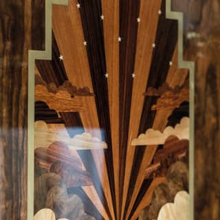 Detail of marquetry on the wall