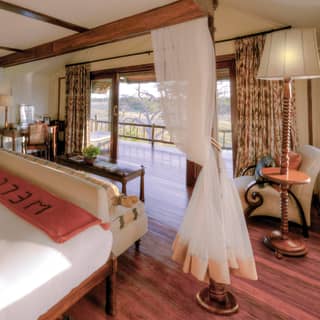 Luxury safari accommodation, bedroom
