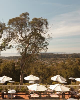 View across Santa Barbara from a hotel terrace in the hills