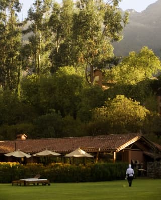 External shot of the hotel by the sacred valley