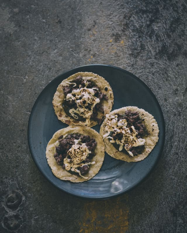 A plate of traditional local dishes from the Yucatan Peninsula in Mexico